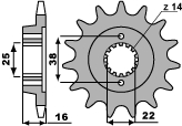 PBR gear wheel 2222 15 18NC